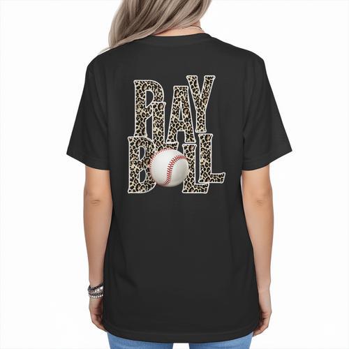 Play Ball Women Graphic Baseball Mom Baseball Women's T-Shirt Back Print - Sportilla