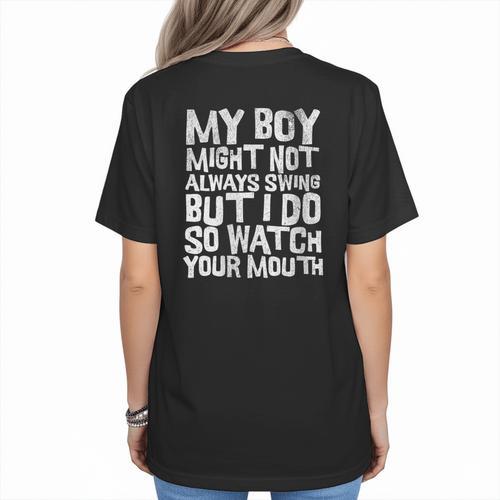 Proud Sassy Baseball Mom Women's T-Shirt Back Print - Sportilla