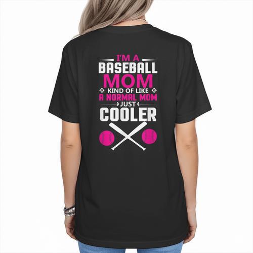 Self Expression Cool Baseball Mom Positive Thinking Women's T-Shirt Back Print - Sportilla