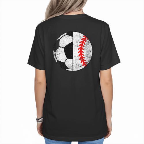 Soccer Baseball Player Soccer Baseball Mom Women's T-Shirt Back Print - Sportilla
