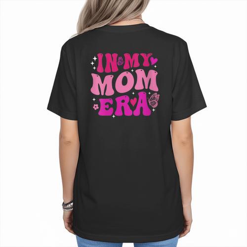 In My T-Ball Mom Era Leopard Baseball Mom Groovy Women's T-Shirt Back Print - Sportilla