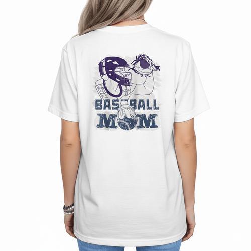 Baseball Mom Cute Design Sports & Softball Nostalgia Tee Raglan Baseball Tee Women's T-Shirt Back Print - Sportilla