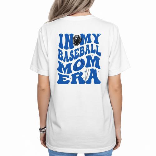In My Baseball Mom Ear Blue Women's T-Shirt Back Print - Sportilla