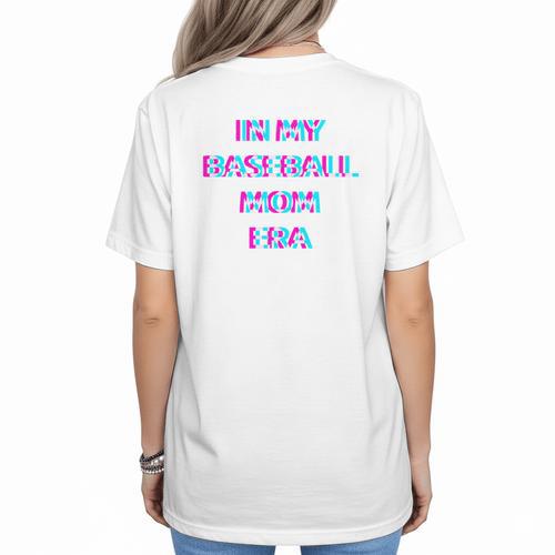 In My Baseball Mom Era 80s Retro Style Women's T-Shirt Back Print - Sportilla