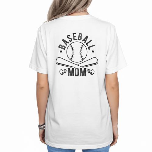 Baseball Mom Homerun Best Mom Sport Athlete Women's T-Shirt Back Print - Sportilla