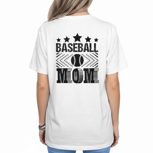 Baseball Mom Baseball Lover Mom Women's T-Shirt Back Print - Sportilla