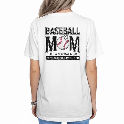 Baseball Mom Not Like a Normal Mom Baseball Mama Women's T-Shirt Back Print - Sportilla