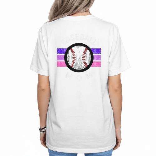 Baseball Mom Sports Mom Proud Baseball Mom Premium Women's T-Shirt Back Print - Sportilla