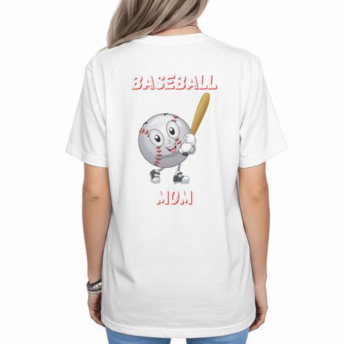 Baseball Mom Sports Quote Women's T-Shirt Back Print - Sportilla