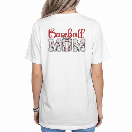 Baseball Mom Sporty Humor Raglan Baseball Tee Women's T-Shirt Back Print - Sportilla
