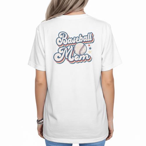 Baseball Mom Squad Women's T-Shirt Back Print - Sportilla