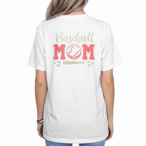Baseball Mom And Sweet For Moms With Baseball Kids Women's T-Shirt Back Print - Sportilla