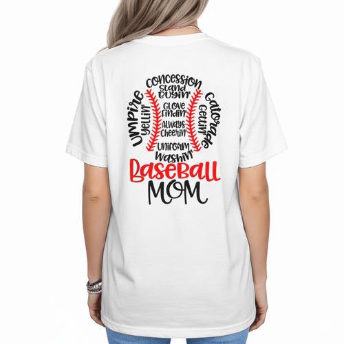 Baseball Mom T Ball Game Mother's Day 2023 Women's T-Shirt Back Print - Sportilla