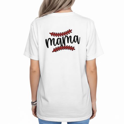 Custom Hustle Tball Tee Ball Baseball Mom Women's T-Shirt Back Print - Sportilla