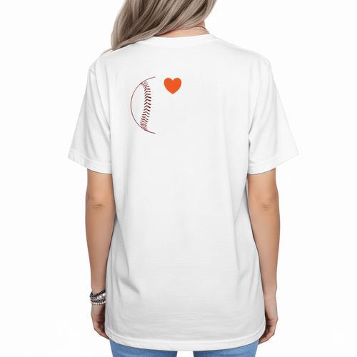 I Heart Hot Baseball Moms Women's T-Shirt Back Print - Sportilla