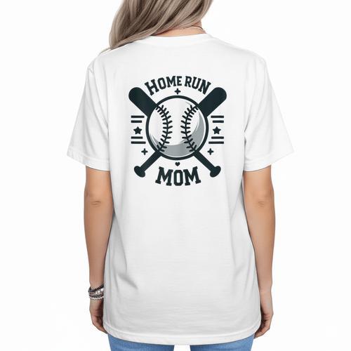 Home Run Mom Shirt Baseball Mom Mother's Day Women's T-Shirt Back Print - Sportilla