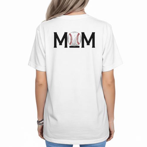 Loud & Proud Baseball Mom Softball Mother Women Mommy Women's T-Shirt Back Print - Sportilla