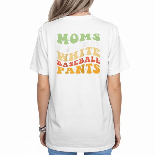 Moms Against Baseball Pants Retro Baseball Mom Raglan Baseball Tee Women's T-Shirt Back Print - Sportilla