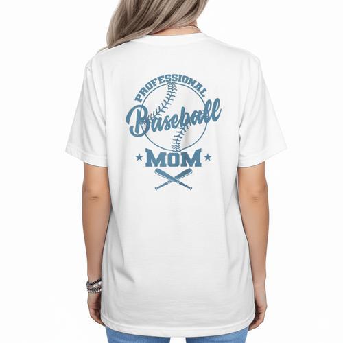 Professional Baseball Mom Team Sports Raglan Baseball Tee Women's T-Shirt Back Print - Sportilla