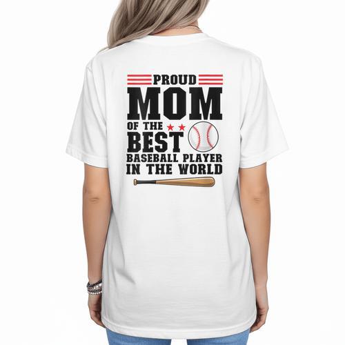 Proud Mom Of An Awesome Baseball Baseball Mom Women's T-Shirt Back Print - Sportilla