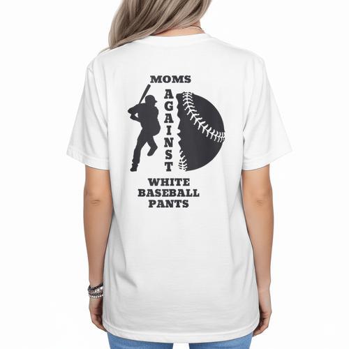 Retro Moms Against Baseball Pants Baseball Mom Women's T-Shirt Back Print - Sportilla