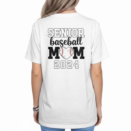 Senior Baseball Mom Class Of 2024 Senior Mom Game Day Raglan Baseball Tee Women's T-Shirt Back Print - Sportilla