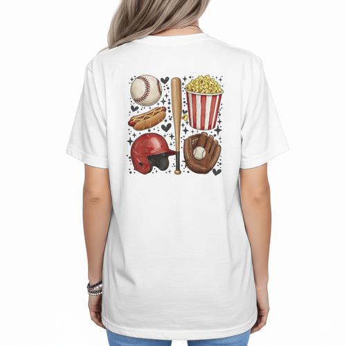 Tis The Season Baseball Mom Game Day Cheering Sports Lover Women's T-Shirt Back Print - Sportilla
