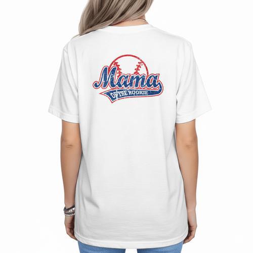 Vintage Baseball Mom Of The Rookies Women's T-Shirt Back Print - Sportilla