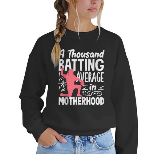 Baseball Mom Heart Ball Graphic Mother's Day Women Crewneck Sweatshirt - Sportilla