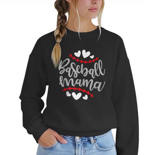 Baseball Mom Mama Women Crewneck Sweatshirt - Sportilla