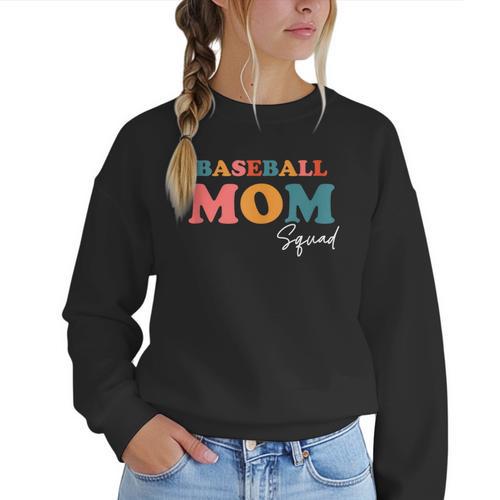 Baseball Mom Squad Boho Cute Back To School Ball Mom Women Crewneck Sweatshirt - Sportilla