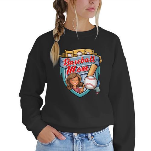 Womens Baseball Mom Mama Mother's In My Baseball Mom Era Women Crewneck Sweatshirt - Sportilla