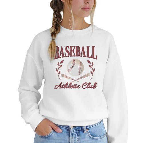 Baseball Athletic Social Club Baseball Mom Trendy Baseball Raglan Baseball Tee Women Crewneck Sweatshirt - Sportilla