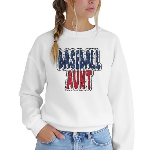 Baseball Mama Dalmatian Spots Baseball Mom Women Crewneck Sweatshirt - Sportilla