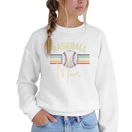 BASEBALL MOM Fun RETRO LOOK Premium Women Crewneck Sweatshirt - Sportilla