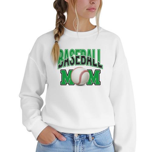 Baseball Mom Sports Green Women Crewneck Sweatshirt - Sportilla