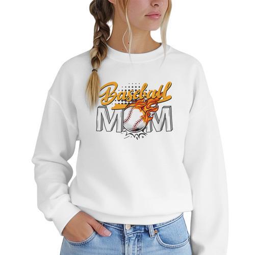 Baseball Mom Sports Graphic Novelty Women Crewneck Sweatshirt - Sportilla