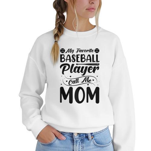 Baseball Mom Women Girls Daughter Mother Baseball Player Women Crewneck Sweatshirt - Sportilla
