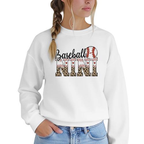 Baseball Nini Women BallPark Nini Baseball Mom Mother's Day Women Crewneck Sweatshirt - Sportilla