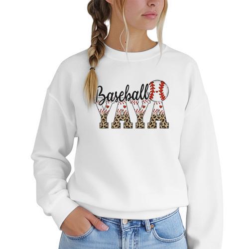Baseball Yaya Women BallPark Yaya Baseball Mom Mother's Day Women Crewneck Sweatshirt - Sportilla