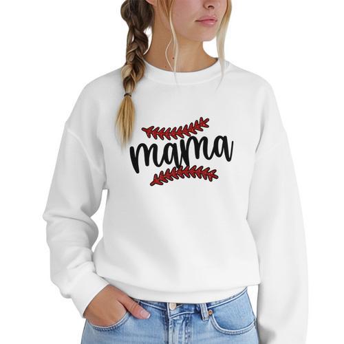 Custom Hustle Tball Tee Ball Baseball Mom Women Crewneck Sweatshirt - Sportilla