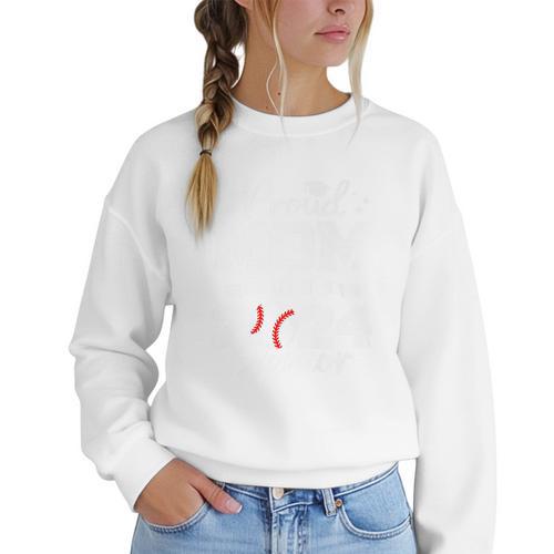 Proud Mom Of a 2024 Senior Baseball Mom 2024 Graduate Premium Women Crewneck Sweatshirt - Sportilla