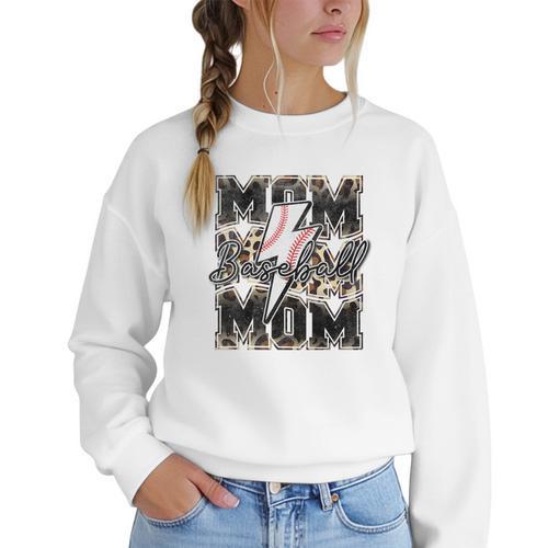 Retro Baseball Mom Mama Baseball Life Mother's Day Baseball Women Crewneck Sweatshirt - Sportilla