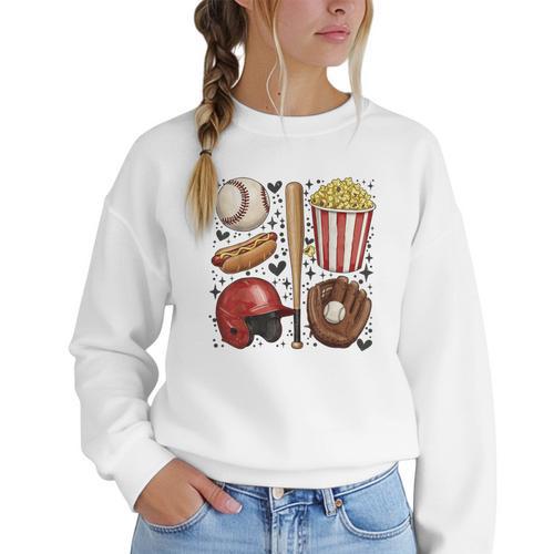 Tis The Season Baseball Mom Game Day Cheering Sports Lover Women Crewneck Sweatshirt - Sportilla
