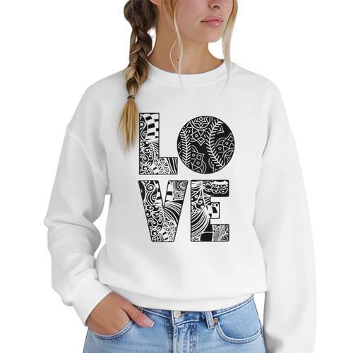 Women's Baseball Softball Baseball Mom LOVE Baseball Women Crewneck Sweatshirt - Sportilla