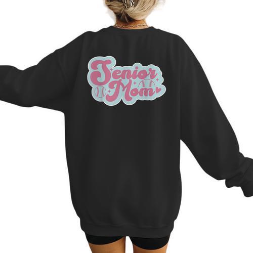 Baseball Mama Senior 2024 Class Of 24 Baseball Mom Graduate Women's Sweatshirt Back Print - Sportilla