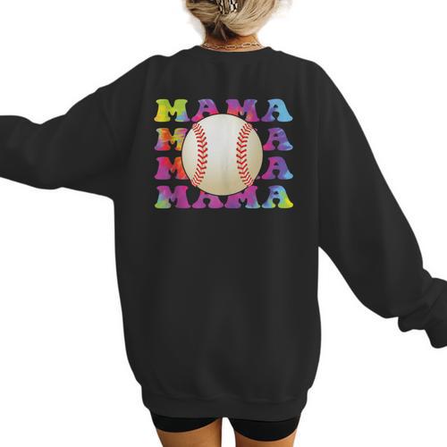 Baseball Mama Sport Women Proud Baseball Mom Women's Sweatshirt Back Print - Sportilla