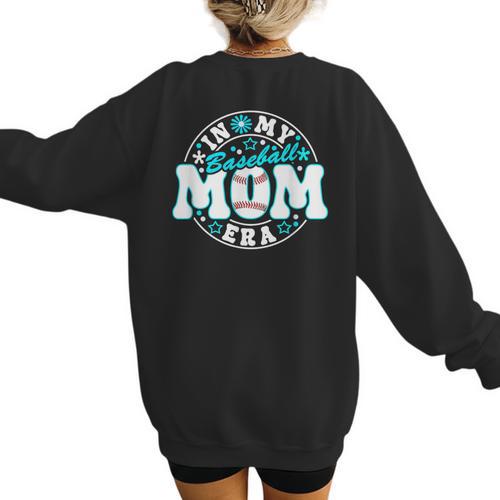 Baseball Mom Era Game Day Women's Women's Sweatshirt Back Print - Sportilla