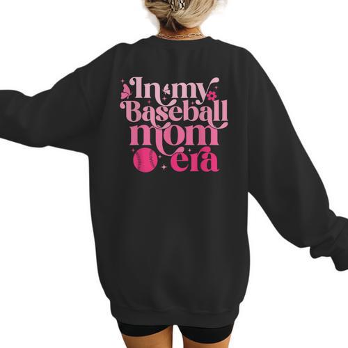 In My Baseball Mom Era Retro Mom Life Mother's Day 2024 Women's Sweatshirt Back Print - Sportilla