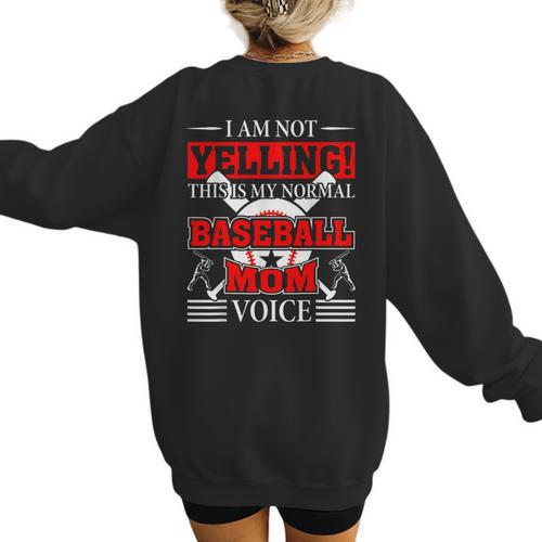 Baseball Mom Baseball Player Baseball Women's Sweatshirt Back Print - Sportilla
